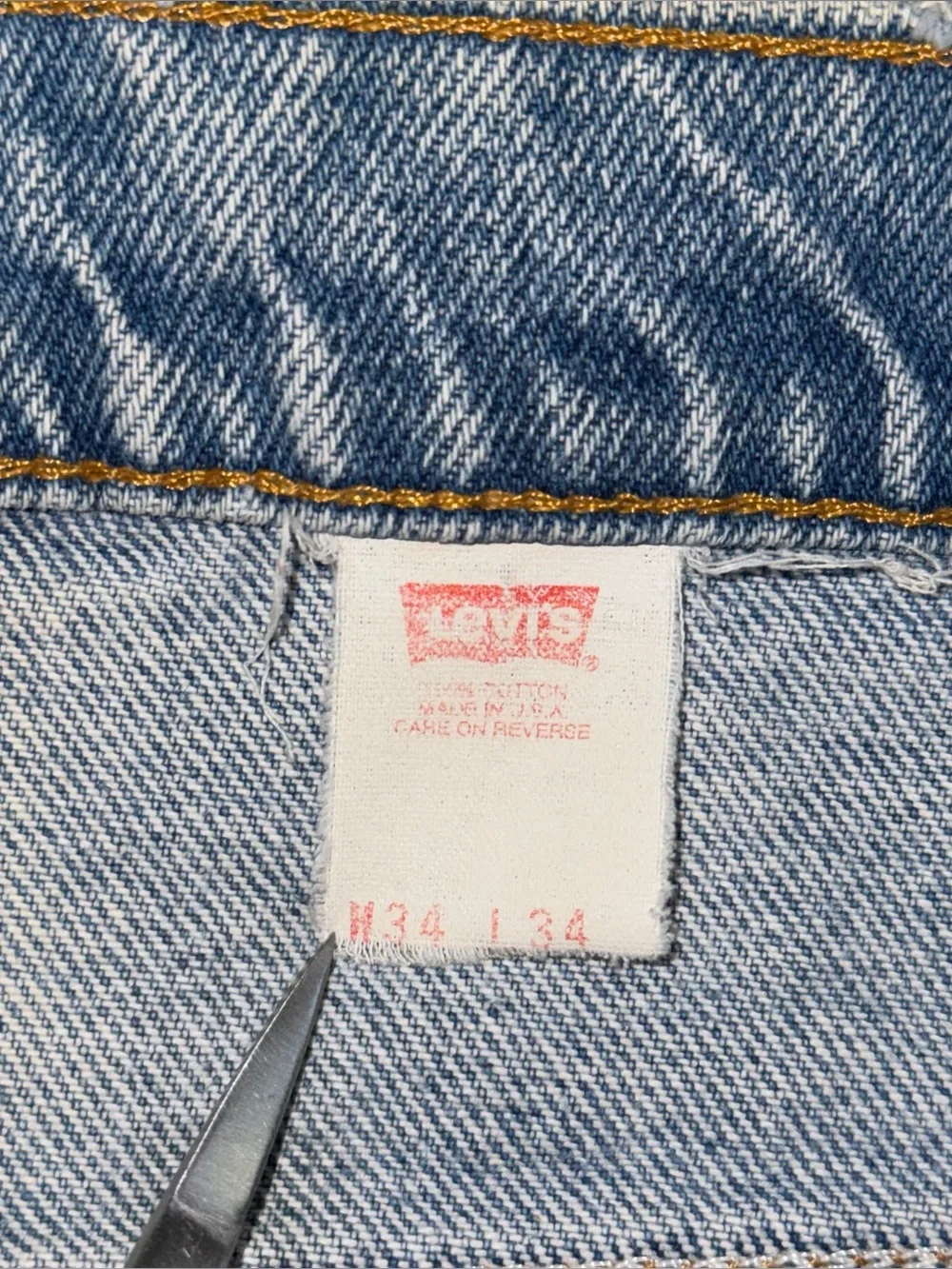 VTG 90s Levis 517 Orange Tab Bootcut Jeans 33x31.5 USA Thrashed Faded (tag34x34)